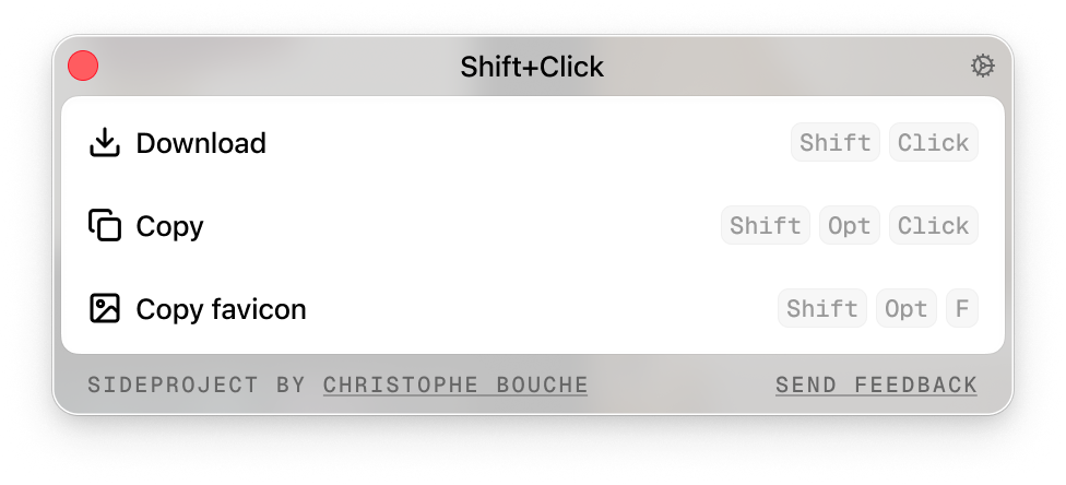 Shift+Click popup preview